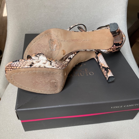 Vince Camuto Snakeskin Platform Strap Heels - Picture 4 of 7